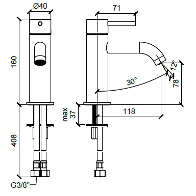 Смеситель для раковины Almar Copper Brushed PVD E214000.CO