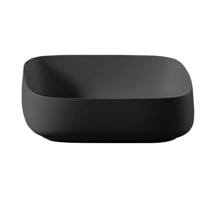 Раковина накладная Artceram Cognac Quadro 550x350x155 мм черный глянцевый COL0080300