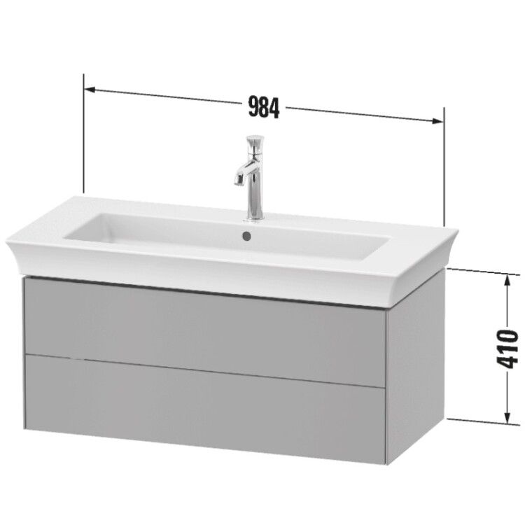 Тумба под раковину Duravit White Tulip 984x458x410 мм подвесная 2 ящика белый шелковисто-матовый WT434203636
