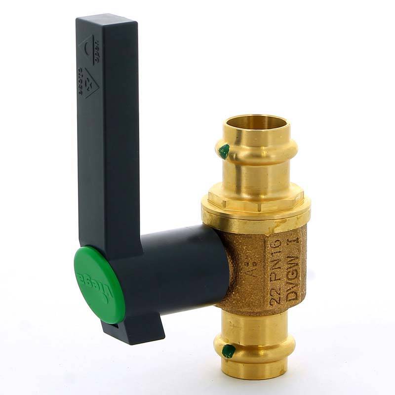 Кран шаровый пресс Viega Easytop 2275 бронза DN20 22 мм 475871