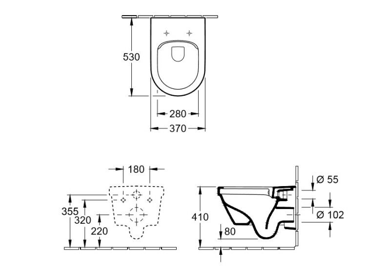 Унитаз подвесной Villeroy & Boch Architectura 370x530x330 мм CeramicPlus альпийский белый 5684R0R1