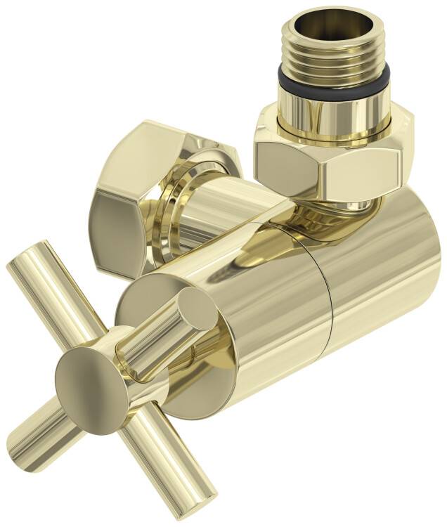 Вентиль для полотенцесушителя Сунержа 3D G 1/2 HP x G 3/4 НГ правый крест шампань 02014111234