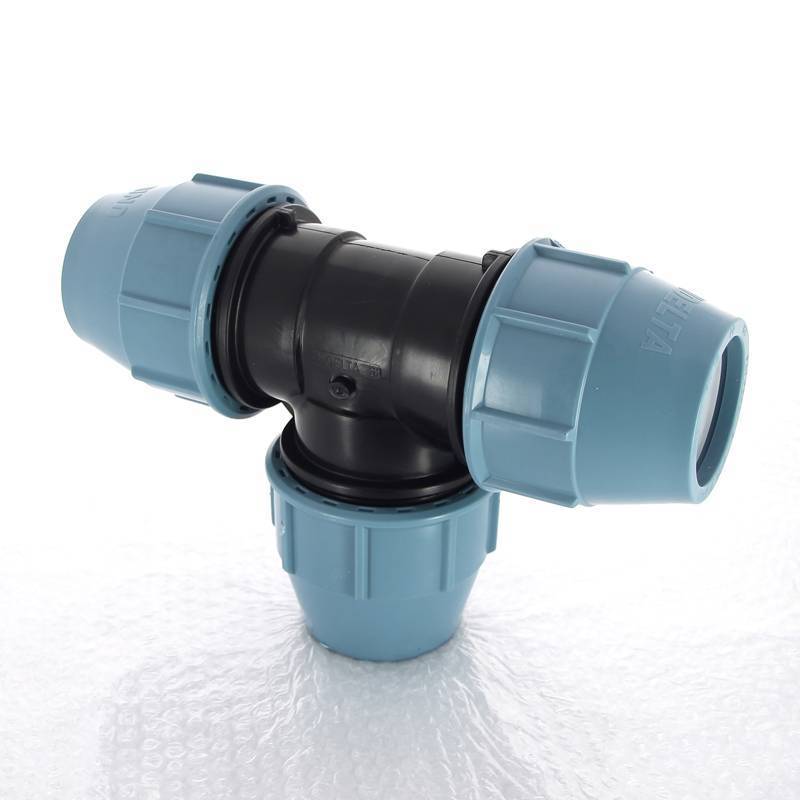 Тройник обжимной для ПНД труб Unidelta 63 мм 1005063000