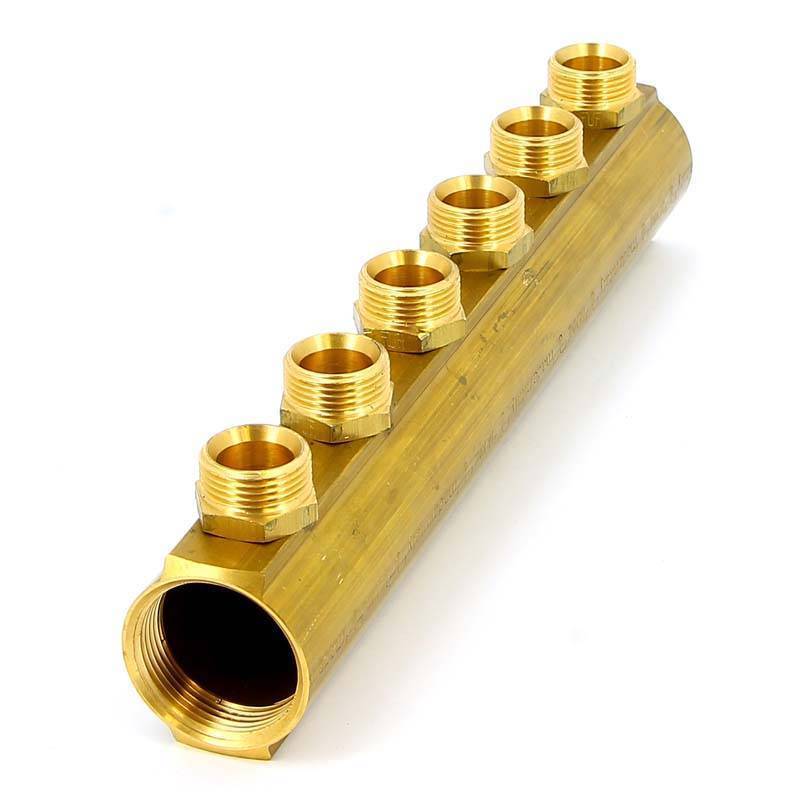 Коллектор магистральный Tiemme 1 1/4 6 выходов 3/4 EK 50 мм 1970043