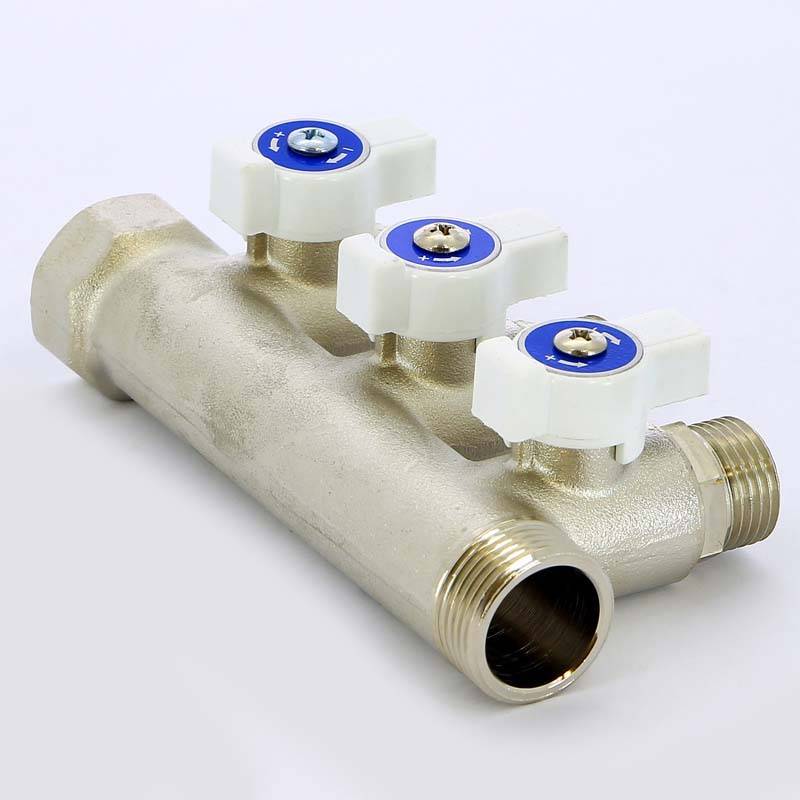 Коллектор с шаровыми кранами Uni-Fitt 3/4х1/2 3 выхода 40 мм 420N3230