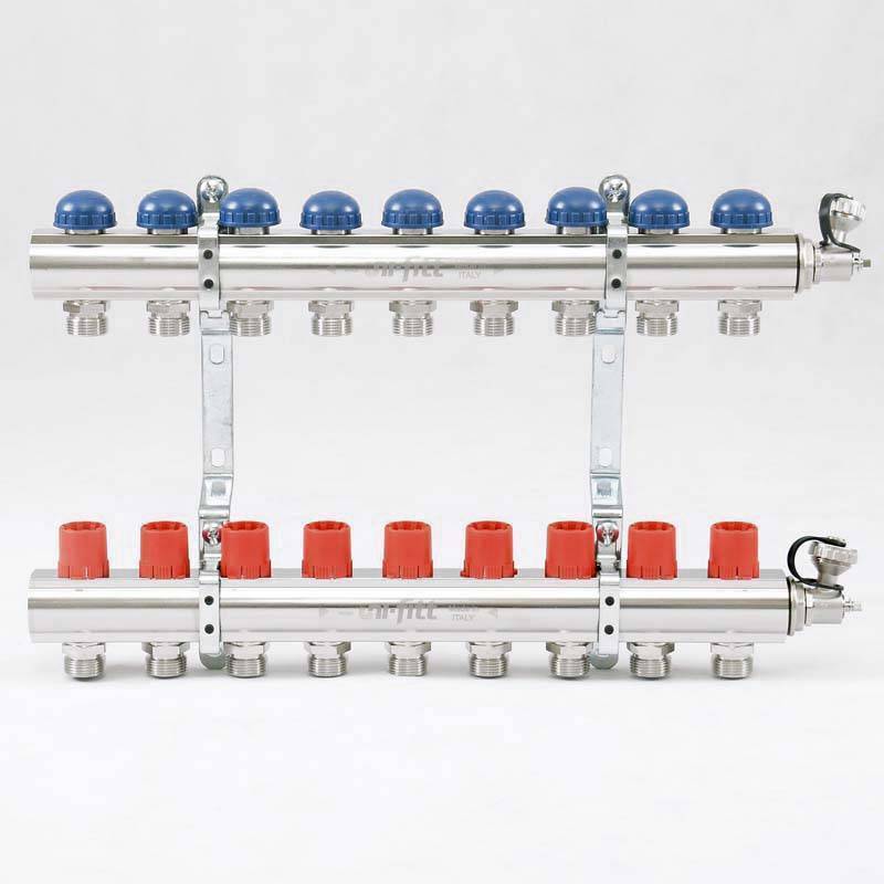 Коллекторная группа с балансировочными и термостатическими вентилями UNI-FITT 1x3/4 EK 9 выходов 441E4309