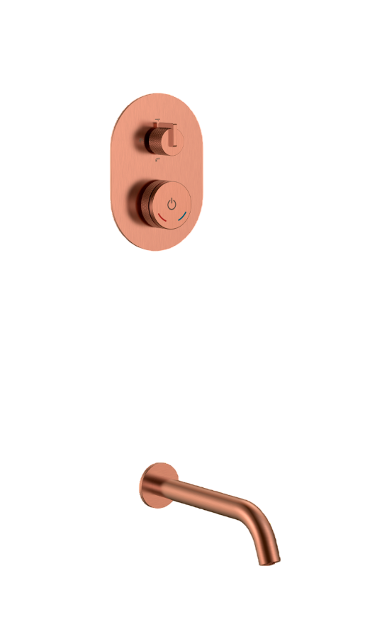 Смеситель для ванны Boheme Tech встраиваемый нажимной на 2 потребителя copper brushed 154-CB
