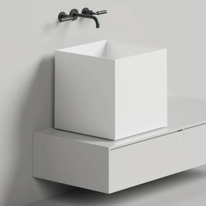 Раковина напольная Salini Armonia Square 450x450x450 мм белый матовый 130523M