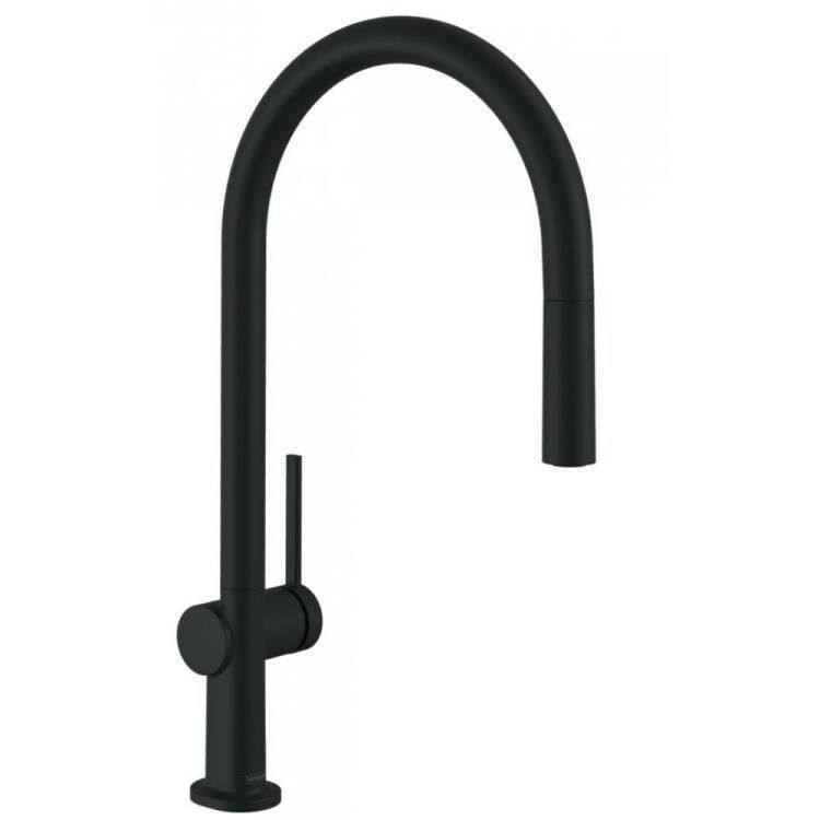 Смеситель для кухни hansgrohe Talis M54 210 с вытяжным душем матовый черный 72802670
