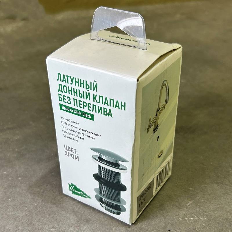 Донный клапан Arrowhead 1 1/4 80 мм без перелива хром 740002