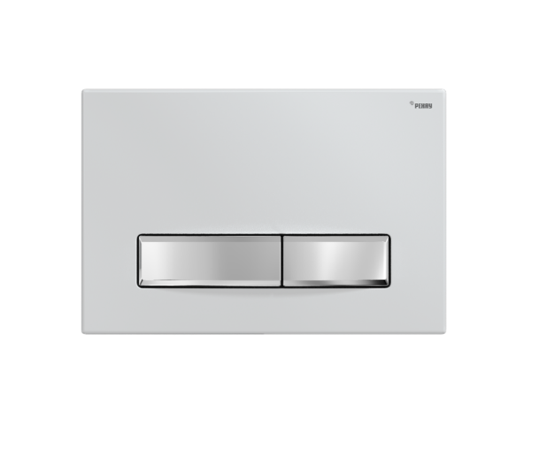 Панель смыва, РЕХАУ, NOVA LONG 001, для унитаза, шгв 245-9.5-165, с прямоугольными клавишами, пластик, цвет-белый глянцевый/хром глянцевый