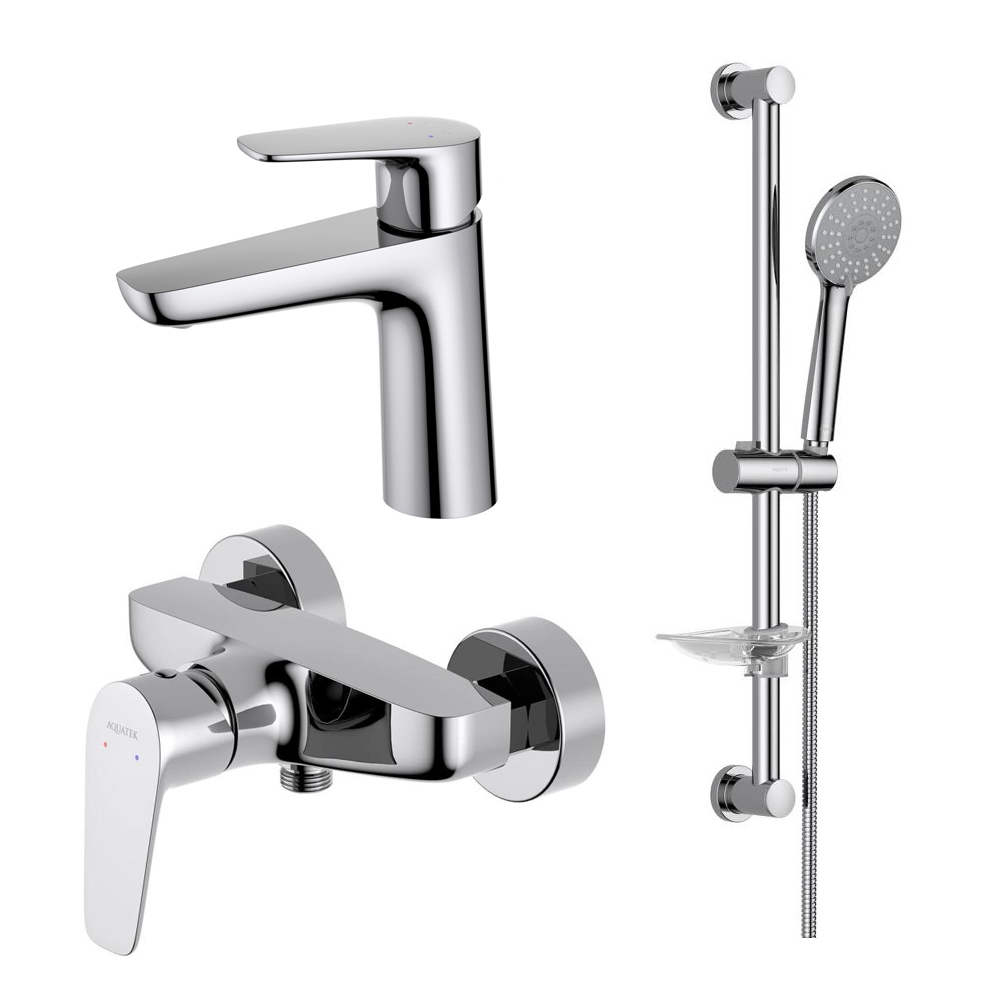 Набор смесителей AQUATEK БЕТТА Set 3 в 1 (AQ1110CR+AQ1160CR+AQ2013CR) хром AQ1131CR