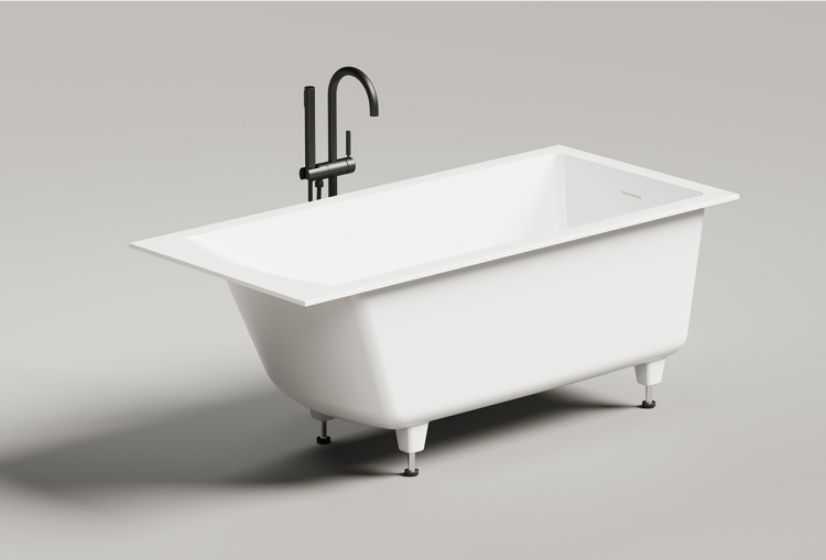 Ванна из искусственного камня Salini Cascata Kit 1500x700 мм белая матовая 105022M