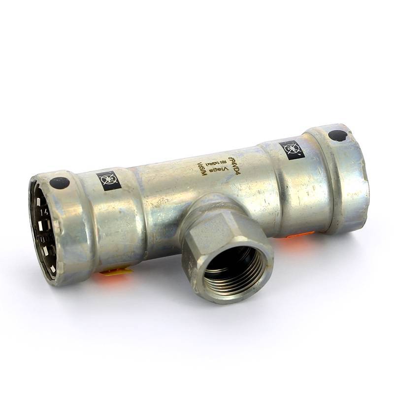 Тройник пресс-ВР оцинкованная сталь Viega Megapress 1x3/4x1 695194