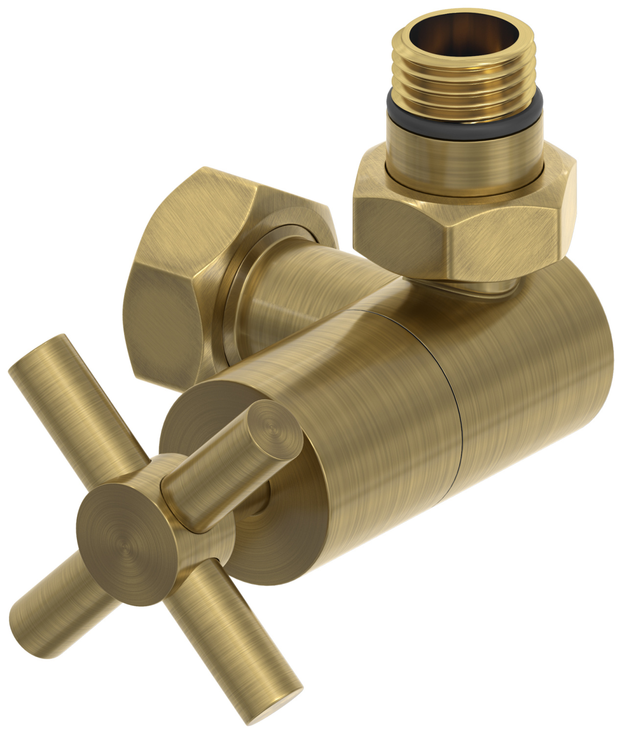 Вентиль регулирующий Сунержа 3D правый G 1/2 x G 3/4 состаренная латунь брашированная 051-1411-1234