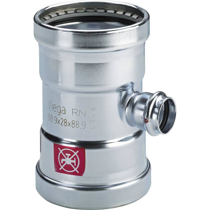 Тройник пресс Viega Prestabo 64х42х64 мм оцинкованная сталь SC-Contur 597863