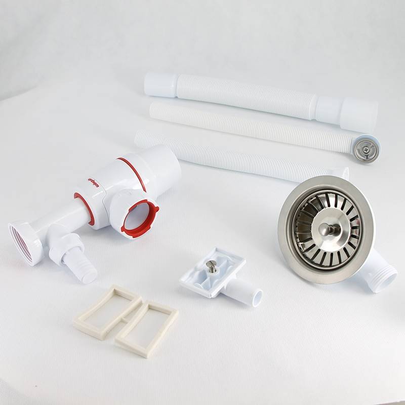 Сифон для мойки Wirquin NEO 1 1/2 x 40/50 мм с переливом и отводом для бытовой техники 30987091