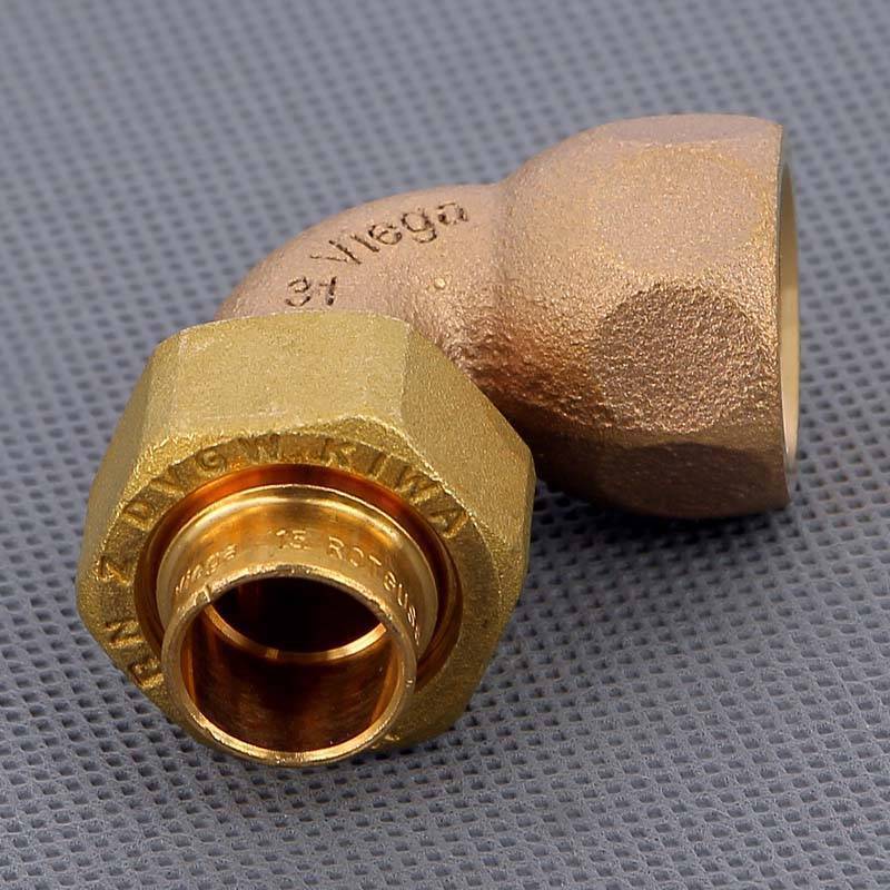 Угол с разъемным соединением пайка-В Viega 15х1/2 коническое уплотнение 114787