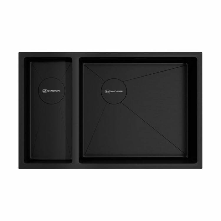 Кухонная мойка OMOIKIRI TAKI 70-2-U/IF-L 695x440 мм 2 чаши графит 4993183