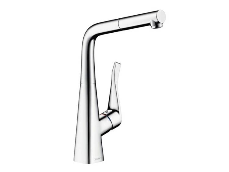 Смеситель для кухни Hansgrohe Metris M71 220 с выдвижным изливом хром 14821000