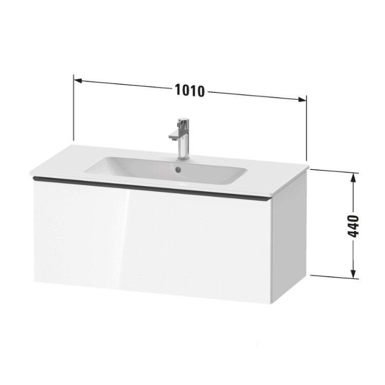 Тумба под раковину Duravit D-Neo 1010x462x440 мм подвесная цвет базальт матовый DE4263004430000