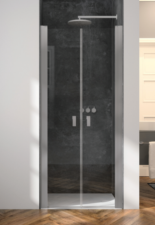 Душевая дверь HÜPPE Design Pure 900x2000 мм маятниковая блестящее серебро прозрачное стекло 21H81A1000927000