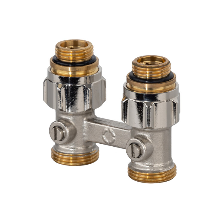 Узел радиаторный прямой Oventrop Multiflex R ZB 3/4 x 1/2 EK никелированный 101580083