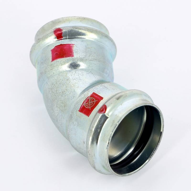 Угол пресс 45° Viega Prestabo 35 мм оцинкованная сталь 558307