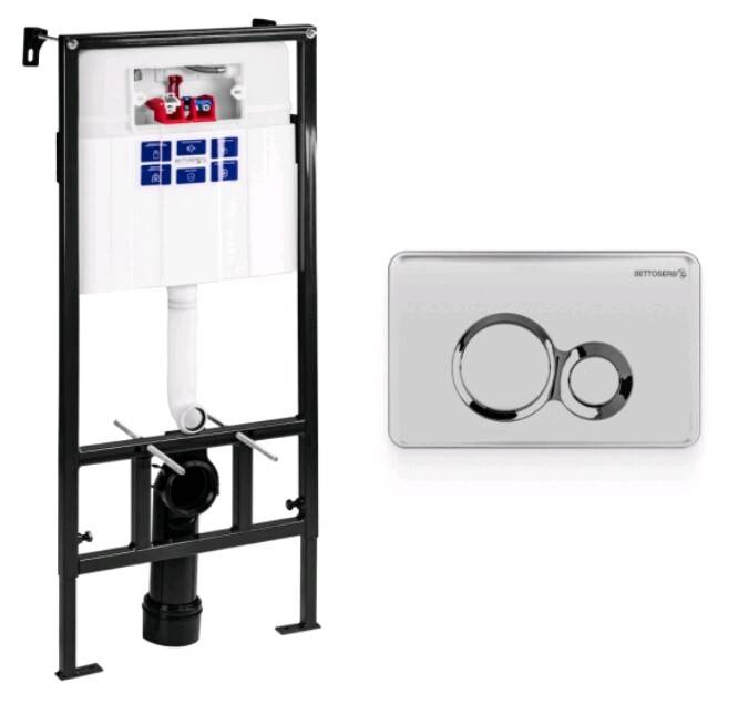 Система инсталляции для унитаза Peštan Sava Fix Slim с клавишей хром матовый/хром глянцевый 40006463