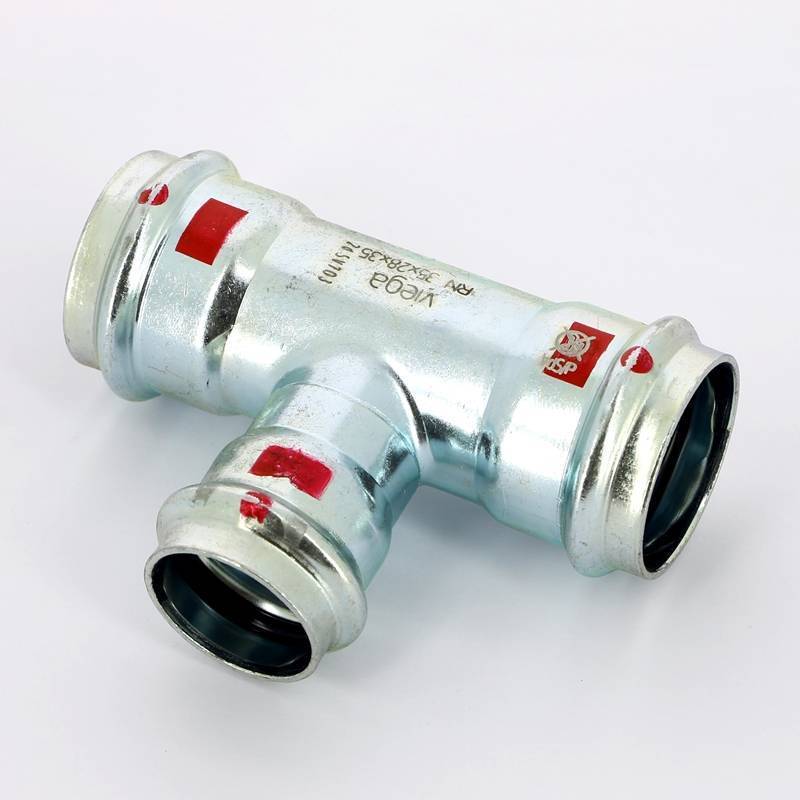 Тройник пресс Viega Prestabo оцинкованная сталь 35х28х35 мм 558772