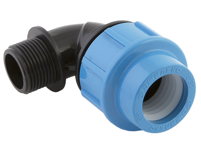 Отвод ПНД ДЖИЛЕКС 32х1 с наружной резьбой 9004