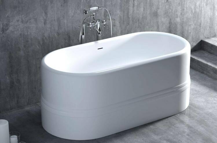 Ванна Salini Cira 1720x810 мм белый матовый донный клапан хром 100811M