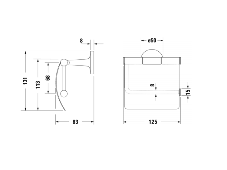 Бумагодержатель Duravit Starck T с крышкой хром 0099401000