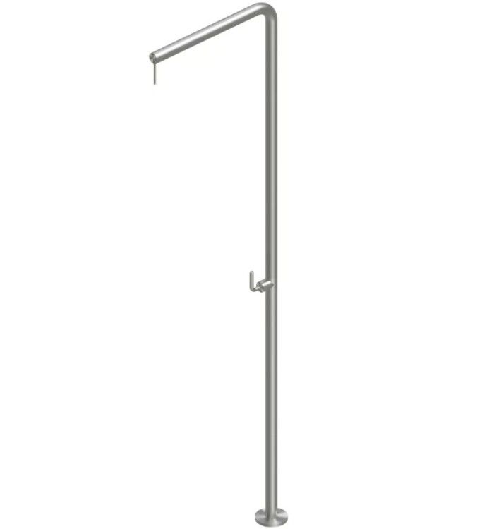Душевая стойка Quadro design Levo со смесителем брашированная сталь CD0141AS