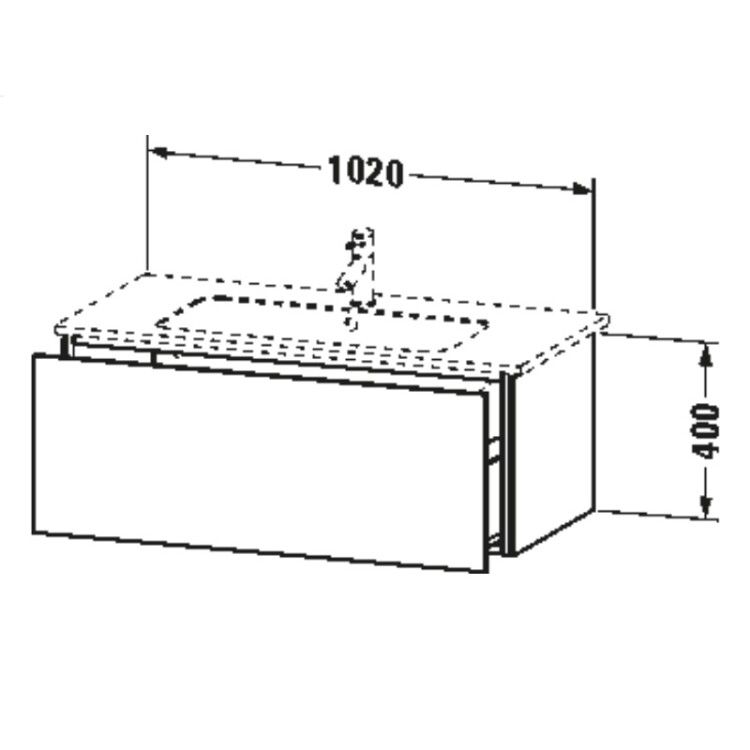 Тумба под раковину Duravit L-Cube 1020x481x400 мм подвесная чёрный дуб LC614201616