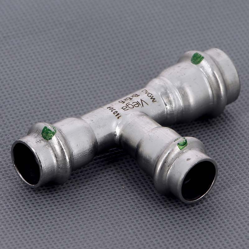 Тройник пресс Viega Sanpress Inox 18x15x15 мм нержавеющая сталь 452469