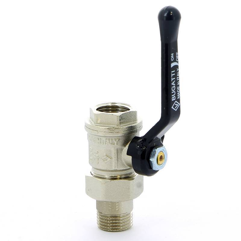 Кран шаровой Bugatti New Jersey 1/2 НВ с разъемным соединением рычаг 09200003