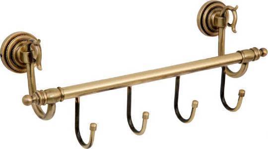 Крючок для полотенец четверной Boheme Medici бронза 10623