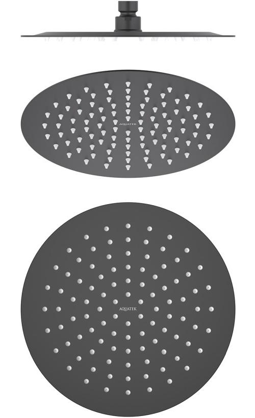 Верхний душ Aquanet AQ2073MB круглый 250х2 мм матовый черный AQ2073MB