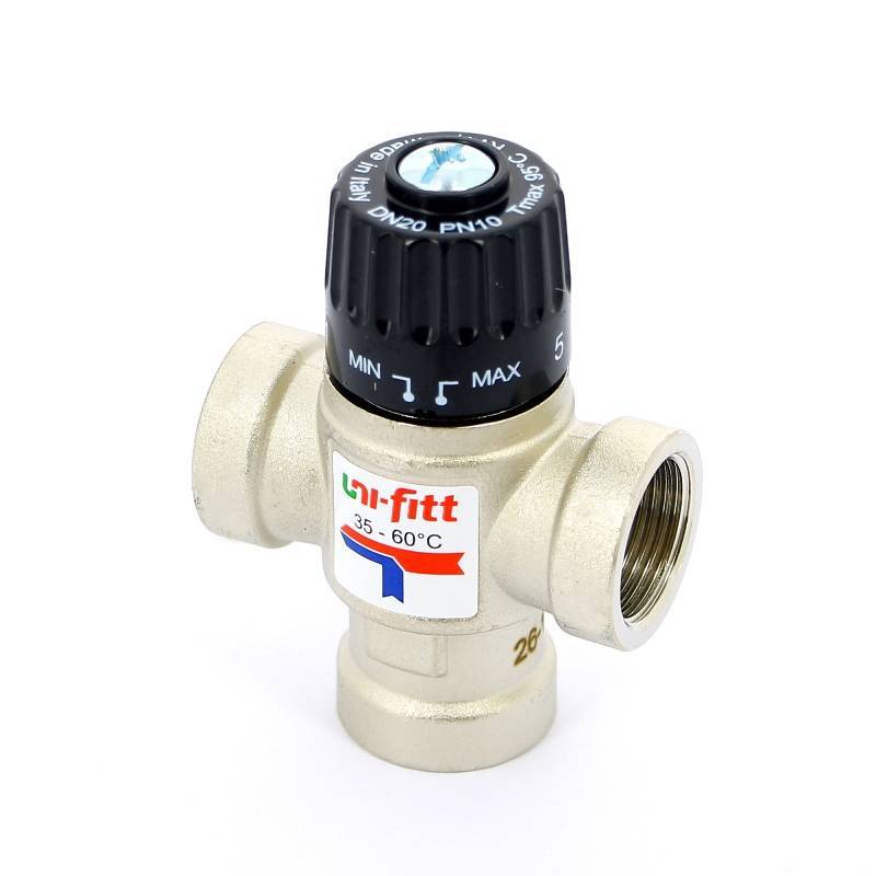 Клапан термосмесительный Uni-Fitt 3/4 35-60 °C боковое смешение 350N3130