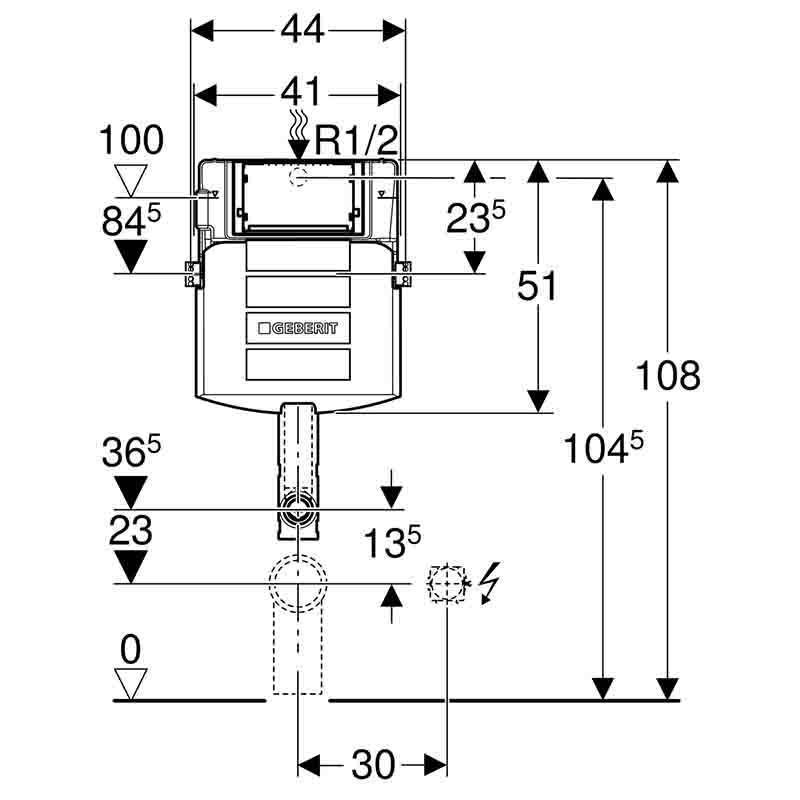 Смывной бачок скрытого монтажа Geberit Sigma 12 см 6/3 л 109.300.00.5