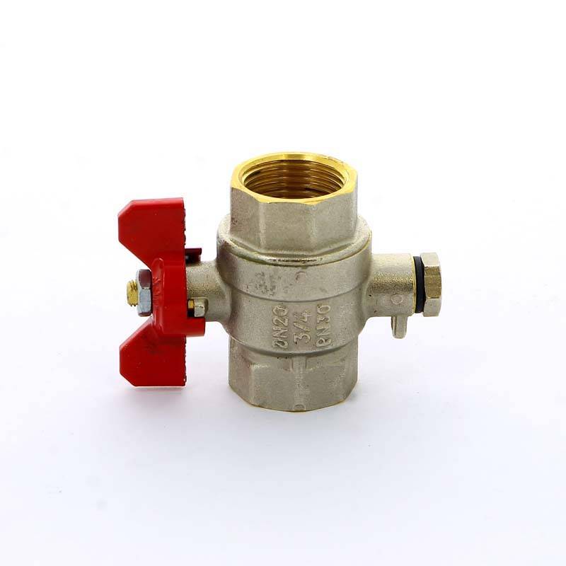 Кран шаровой Tiemme ВВ 3/4 дюйма с отверстием для термометра 2980001