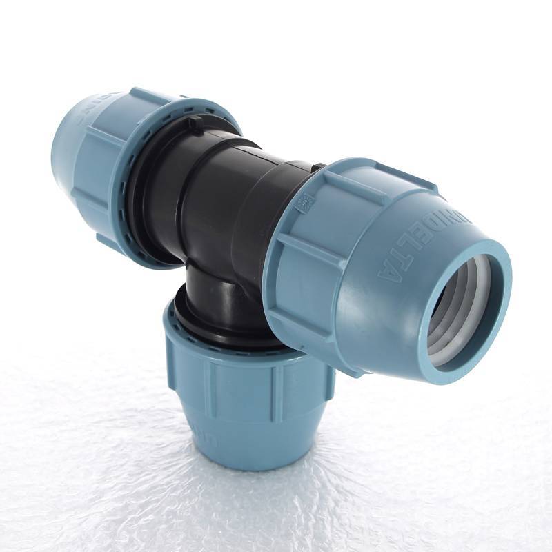 Тройник обжимной для ПНД труб Unidelta 63 мм 1005063000