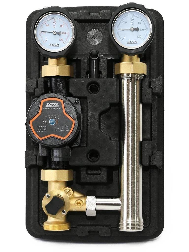 Насосная группа ZOTA DN25 с 3-х ходовым смесителем и насосом EcoRING III 25-60 GR4932010001