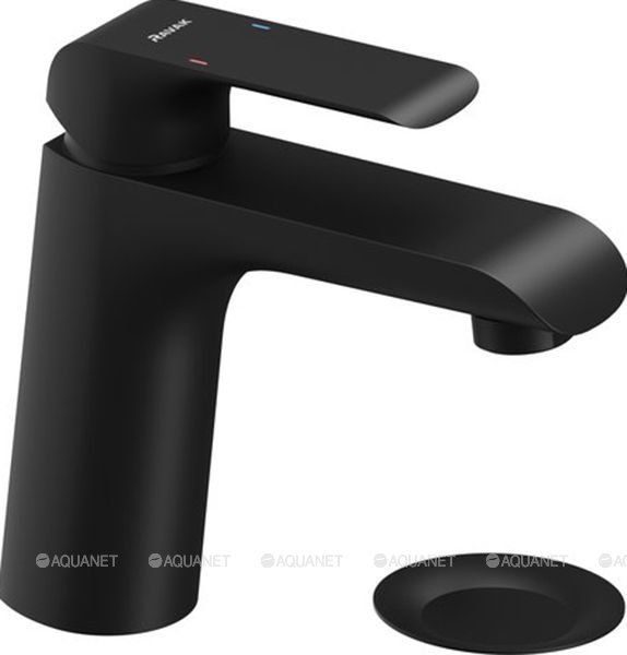 Смеситель для умывальника RAVAK Flat FL 013.20 с донным клапаном черный X070172