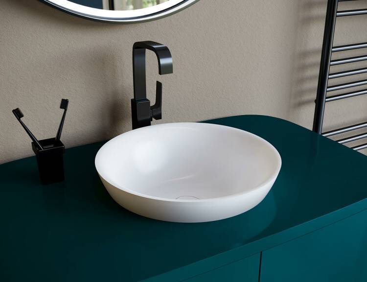 Раковина накладная Salini Marea 415х415х160 мм белый матовый 1802203M