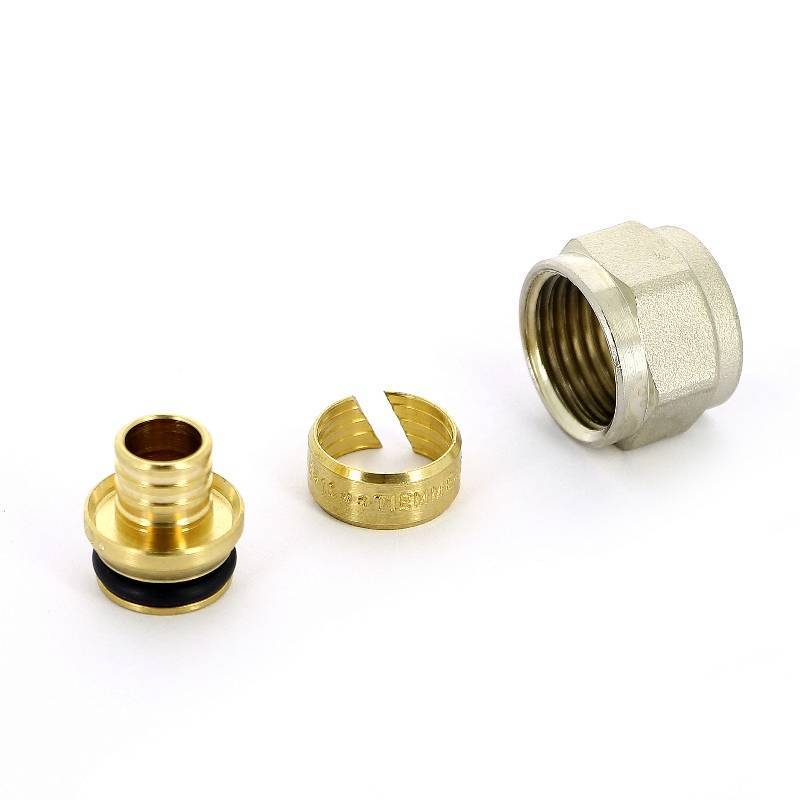 Соединитель обжимной Tiemme евроконус для труб PEX 16(2.2)х1/2 EK 1440G0037