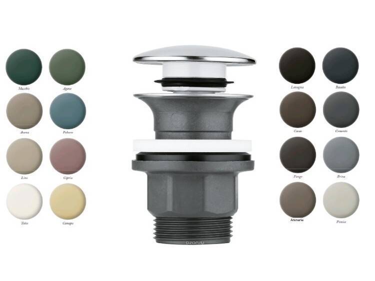 Донный клапан универсальный CIELO 1 1/4 72 мм черный матовый/Pomice PIL01NMPM