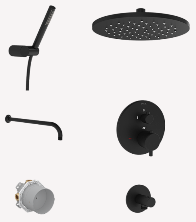 Душевой комплект VitrA Origin черный матовый A49312EXP