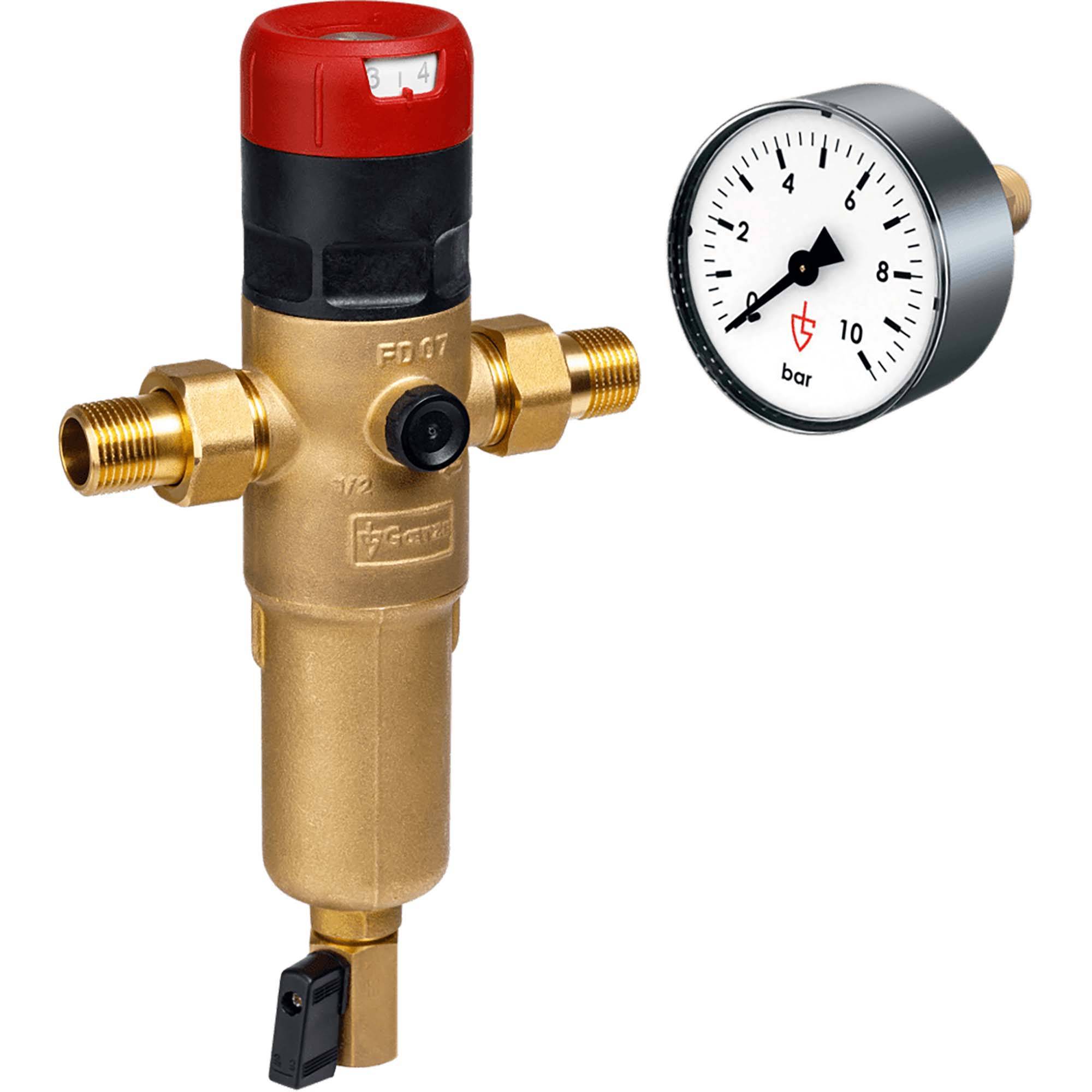 Фильтр сетчатый с редуктором давления Goetze FD07-1/2H (SP) с манометром MA10-50 FD07-1/2H (SP)/MA10-50